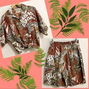 Vintage Caribou two piece printed set